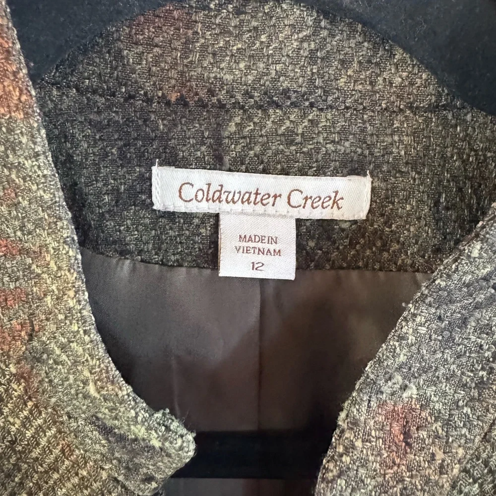 Coldwater Creek Women’s 12 Floral Tweed Jacket Eclectic Boho Career Concert - Picture 5 of 9